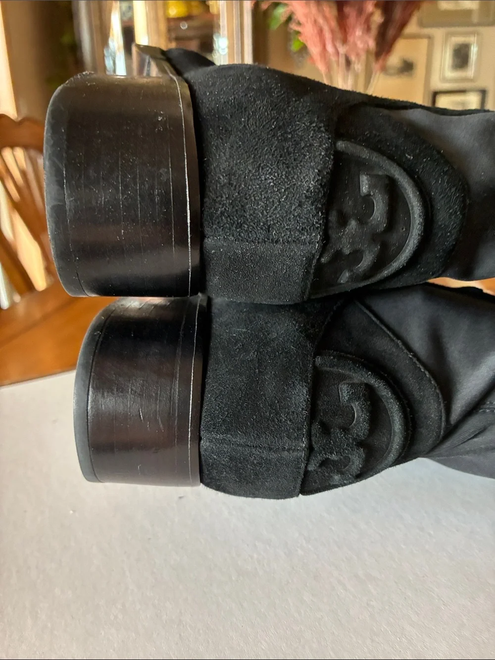 Tory Burch Black Over-the-Knee Suede Boots